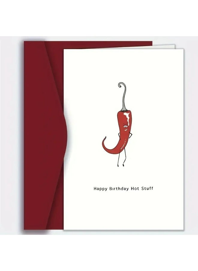 Kandid Birthday Greeting Card with Envelope, Design Print (Chilli) - Image 1