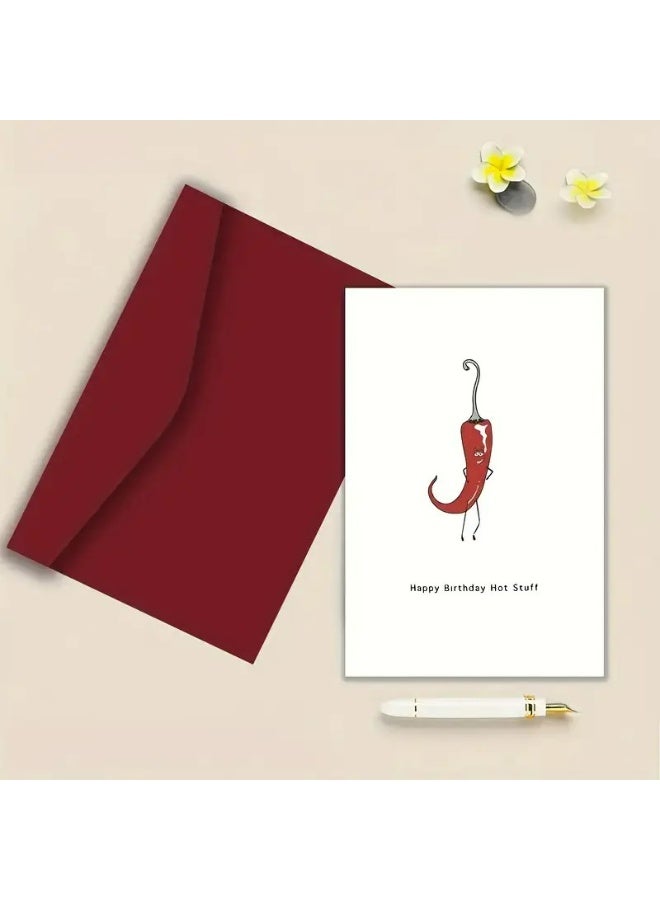 Kandid Birthday Greeting Card with Envelope, Design Print (Chilli) - Image 4