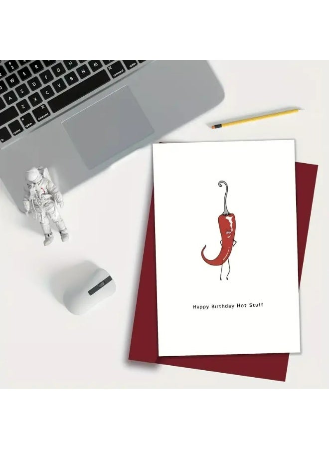Kandid Birthday Greeting Card with Envelope, Design Print (Chilli) - Image 3