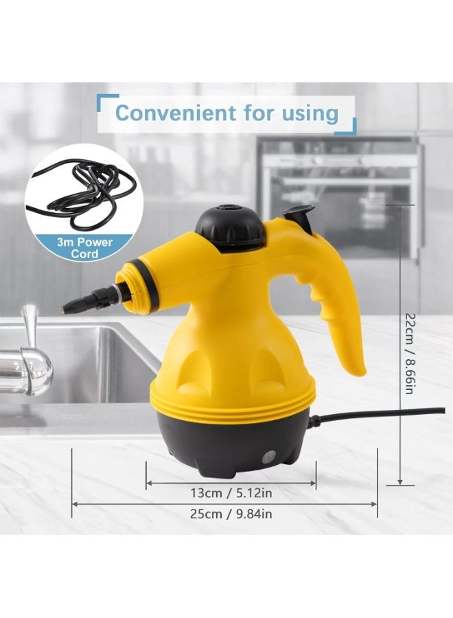 دينكس منظف بخاري محمول باليد بقوة 1200 وات وسعة خزان 350 مل ومتعدد الوظائف ودرجة حرارة عالية وضغط عالي مع 9 قطع ملحقات للمطبخ والأريكة والحمام والسيارة والنافذة، DX2563 - Image 2