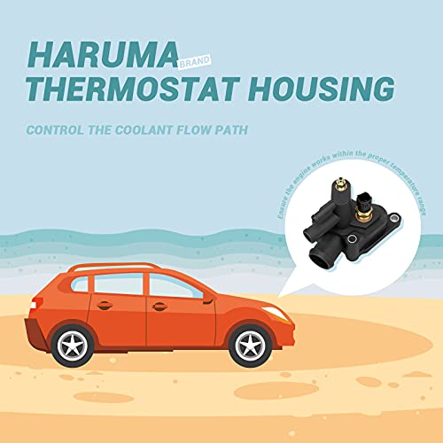 HARUMA 902-302 Engine Thermostat Housing Assembly 2001-2006 for Dodge Stratus Convertible/Sedan V6 2.7L, for Chrysler Sebring V6 2.7L - Image 2