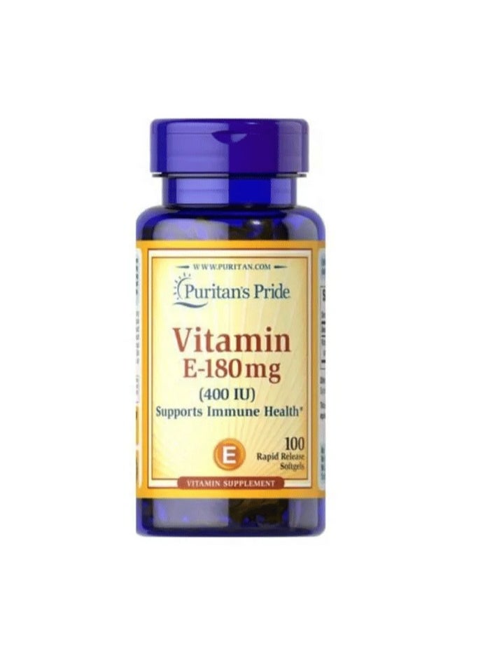 Puritan's Pride Puritan's Pride Vitamin E 400 IU (180mg) – 100 Softgels for Antioxidant Support 