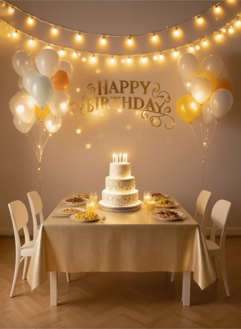 elegant and shining sequined tablecloth, suitable for weddings, family banquets, parties, birthday decorations, laser hot stamping tablecloth (gold) - Image 2