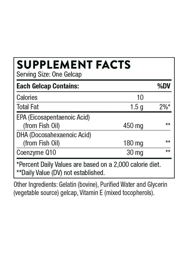 Thorne أوميغا-3 مع CoQ10 - مكمل أحماض أوميغا-3 الدهنية مع CoQ10 - EPA و DHA - 90 كبسولة جيلاتينية - Image 2