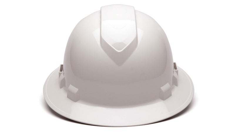 Ridgeline PYRAMEX Ridgeline Full Brim Hard Hat, Vented, 4-Point Ratchet Suspension, White - Image 2