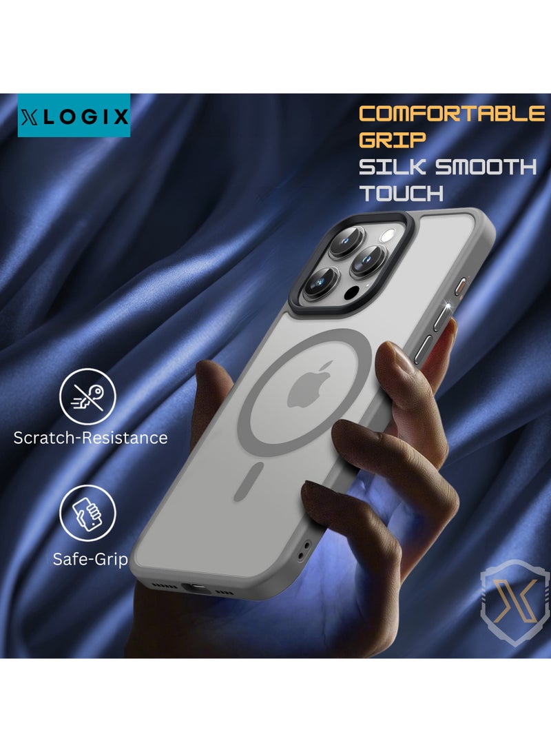 XLogix FrostX for iPhone 16 Pro Max Case, Frosted Grey - Slim Protective Cover with MagSafe Compatibility | Shockproof & Scratch-Resistant Design, FrostX Series - Image 3