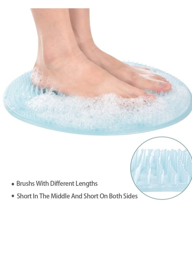 Silicone Shower Massage Brush Silicone Suction Non Slip Bath Brush Back Massage Foot Wash Dead Skin Cleaning (Blue) - Image 4