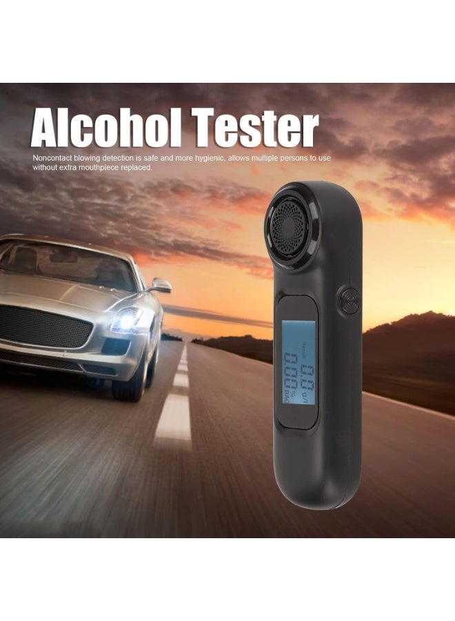 قابل للشحن Breathalyzer, المحمولة Noncontact عالية الدقة, اختبار الكحول مع شاشة رقمية, المدمجة التنفس الكحول كاشف للقيادة الآمنة, أسود - Image 2