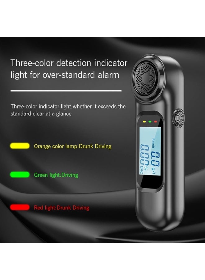 قابل للشحن Breathalyzer, المحمولة Noncontact عالية الدقة, اختبار الكحول مع شاشة رقمية, المدمجة التنفس الكحول كاشف للقيادة الآمنة, أسود - Image 4