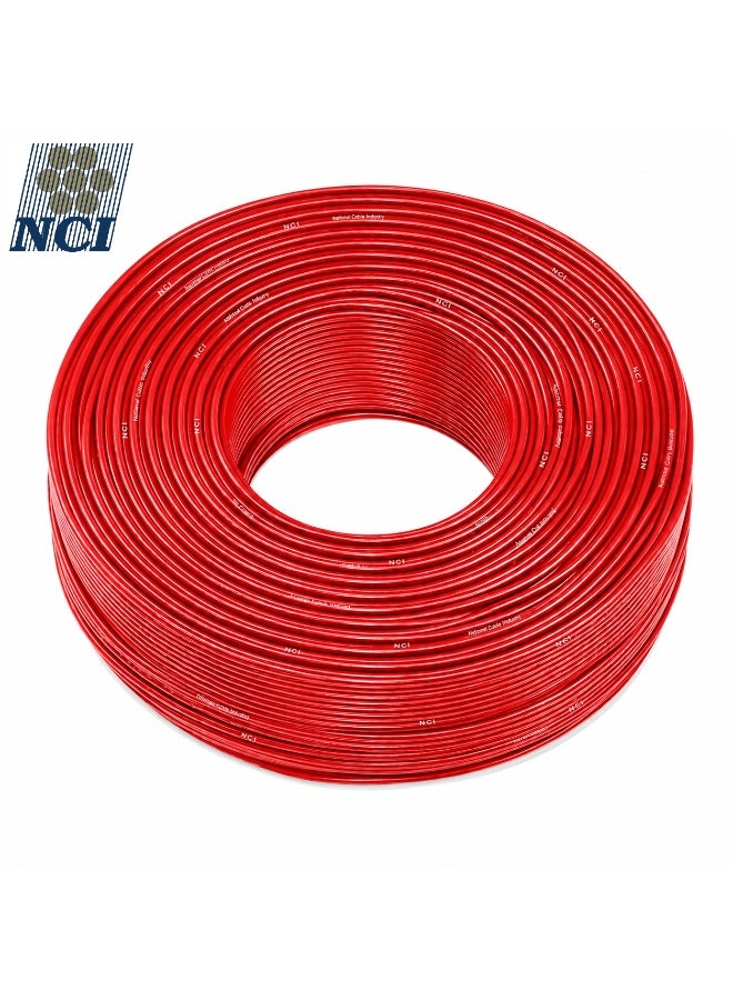 NCI سلك كهربائي NCI مقاس 2.5 مم × 1 كور نحاس معزول PVC جهد 750 فولت (H07V-R) بطول 92 متر (100 ياردة) - سلك تمديدات كهربائية للمباني - لون أحمر - الإمارات - Image 2