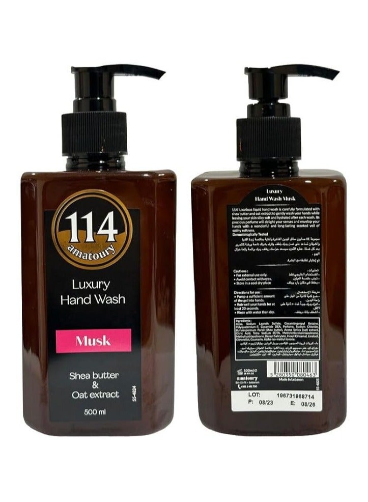 114 Amatoury 114 Amatoury Luxury Musk Hand Wash – 500ML, Gentle Cleanser with Elegant Fragrance
