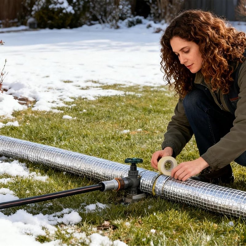 عزل أنابيب التفاف 10 قطع أنبوب رغوة لسخان الماء الساخن ومكيف الهواء - Image 4