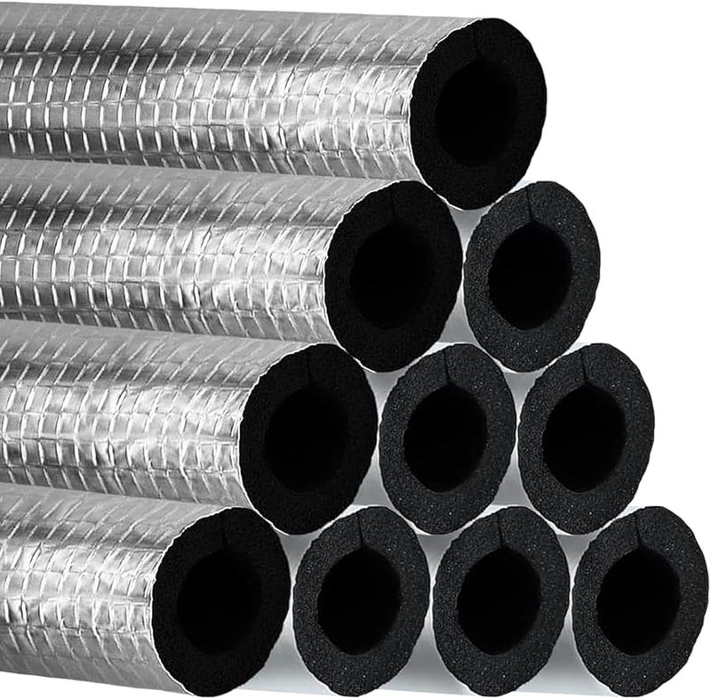 عزل أنابيب التفاف 10 قطع أنبوب رغوة لسخان الماء الساخن ومكيف الهواء - Image 1