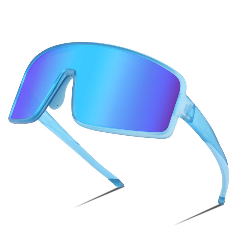 FEISEDY Sports Sunglasses, Polarized Oversized Shield for Women Men Youth, Baseball Cycling Running Outdoor Visor B2988 - Image 1