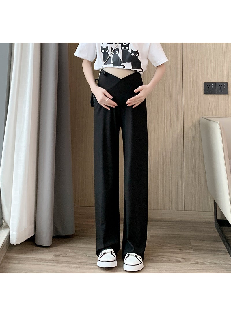 Maternity Ice Silk Low-Waist Palazzo Pants Fashion Slimming Black - pzsku/Z02B26088F9C7E180AE61Z/45/_/1741688289/bb822105-928a-4fe5-845b-5a2688b00721