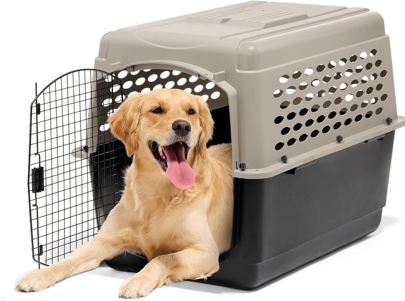 Petmate Vari Dog Kennel - Portable Dog Carriers & Crates for Large Dogs, Airline-Friendly, Durable Plastic, Pet Carrier For Home and Travel, 40 Inches, Taupe and Black - Image 2