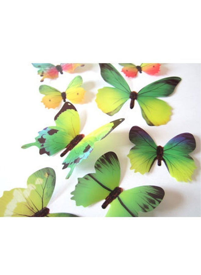 زيمي 36 قطعة من ملصقات الحائط ذاتية اللصق ثلاثية الأبعاد على شكل فراشة، ديكور إبداعي للغرف، ملصق ديكور غرفة النوم وغرفة المعيشة، ديكور المنزل (أخضر) - Image 3
