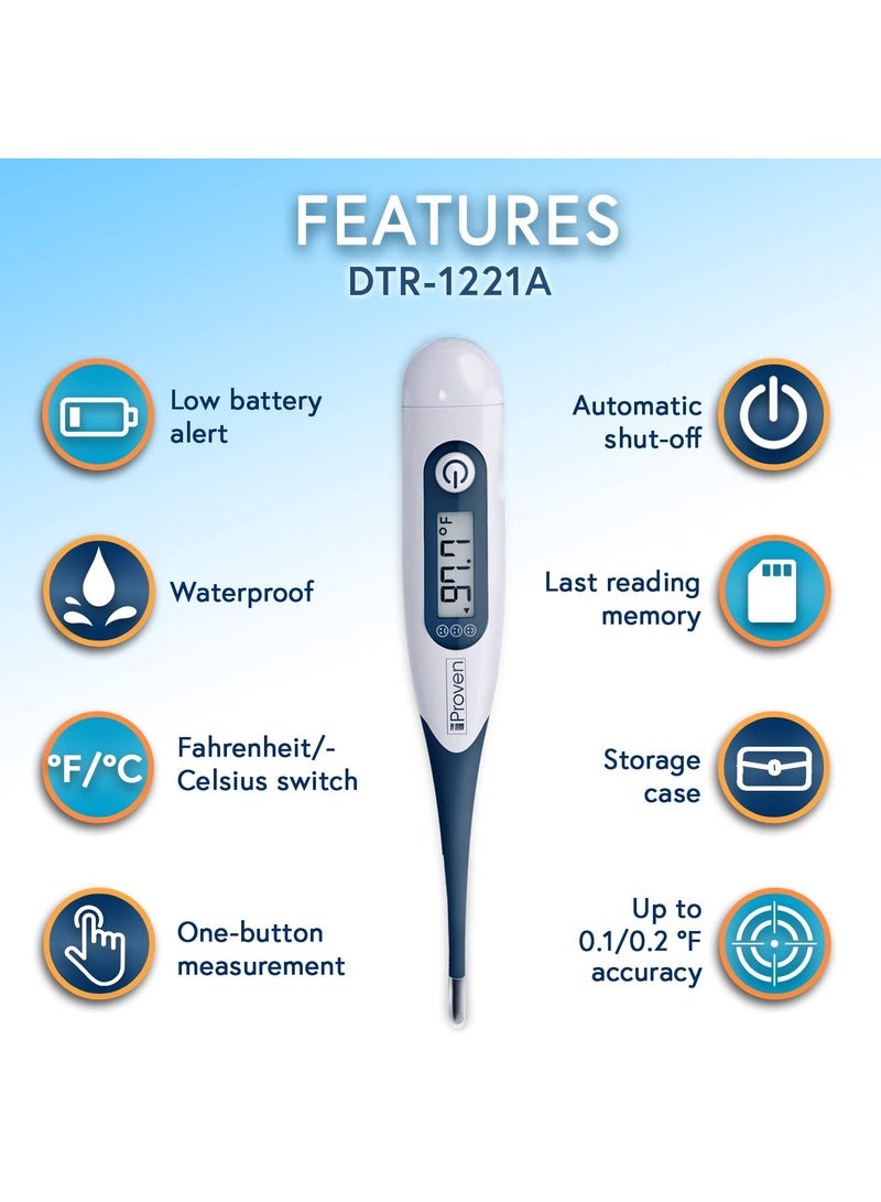 آي بروفن ميزان حرارة عن طريق الفم، يتم قياسه في 10 ثوانٍ، ميزان حرارة طبي رقمي للبالغين والأطفال - Image 4