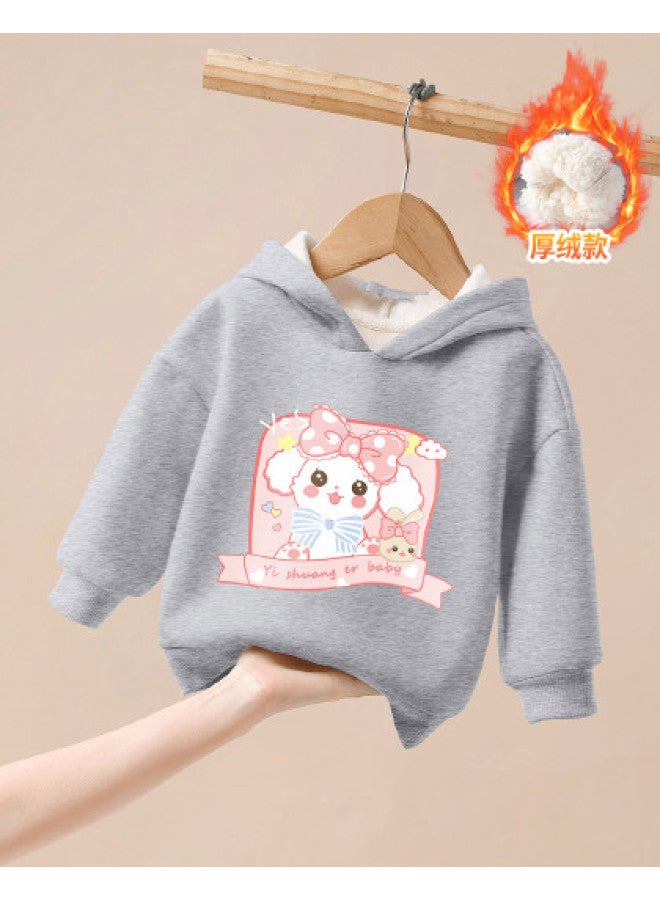 YISHUANGER Baby And Toddler Hoodie, Girls' Fleece Hooded Sweatshirt With Raglan Sleeves Winter Infant Top - Image 1