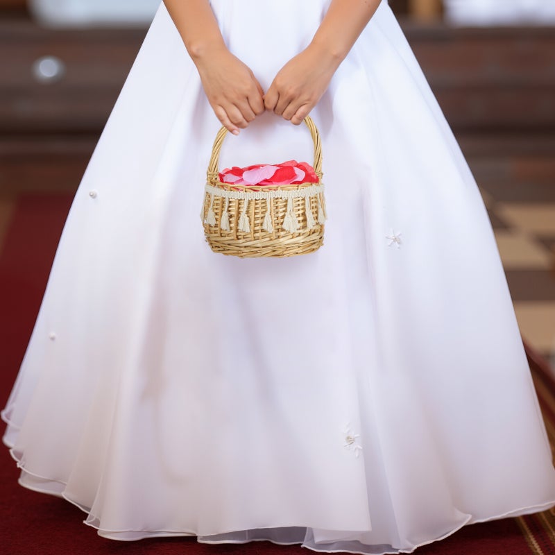 1pc Bride Basket Photo Prop Portable Woven Flower Basket Party Supply (Small) - Image 5