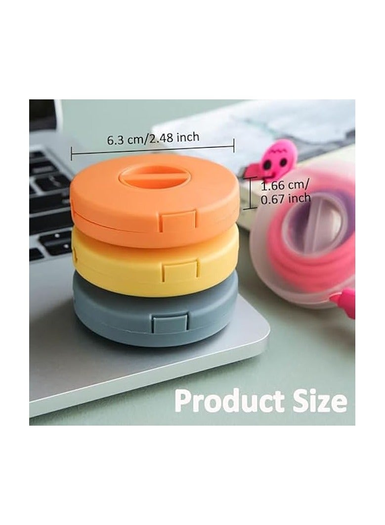 erorex 8PCS Portable Cable Winder, 4 Colors Round Travel Cord Organizer Keeper Box, Retractable Cable Holder for Wrapping Earbuds USB Phone Mouse Cords Earphone Wire Charger - Image 2