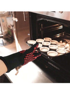 Generic One pair of gloves, High Temperature Resistant Gloves, Fire-resistant And Flame-retardant, Microwave Oven, Insulated Baking, Silicone Anti Slip Barbecue Gloves, BBQ Supplies ﻿  - Image 2