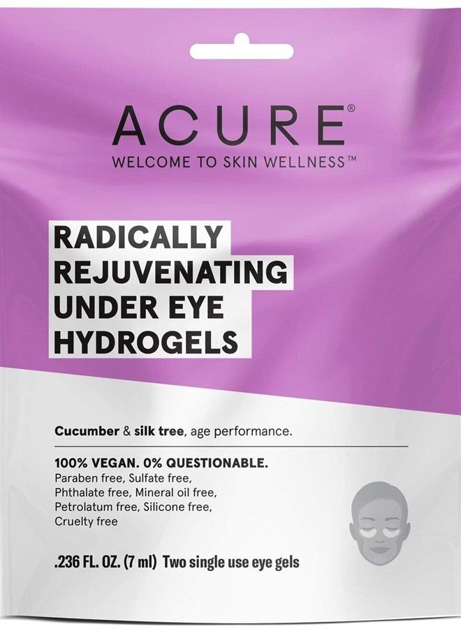 Acure Organics Radically Rejuvenating Under Eye Hydrogel Mask (Pack of 2) with Cucumber and Silk Tree, for Age Performance.236 fl. oz.