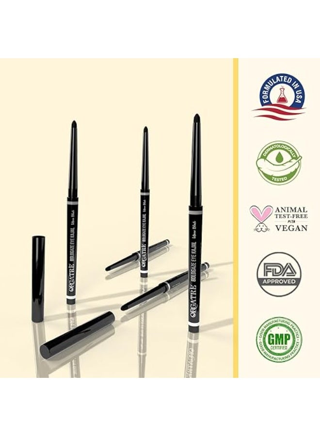 Orgatre Boldgaze Eye Kajal | Waterproof, Smudgeproof - 24 Hours Long Stay - Darkest Black- One Swipe Application - Vitamin E, Provitamin B5 and Castor Oil - 0.35Gm, Matte Finish - Image 4