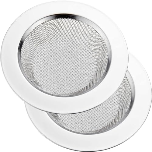 LASSHSWA 2 PCS Kitchen Sink Strainer Stainless Steel, Kitchen Sink Drain Strainer， Sink Strainers with Large Wide Rim 4.5" Diameter for Kitchen Sinks - Image 1