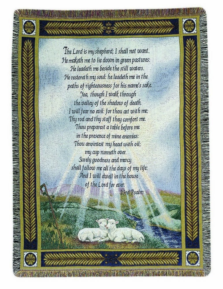 Manual Woodworker Manual 50 x 60-Inch Tapestry Throw, 23rd Psalm The Lord Is My Shepherd - Image 4