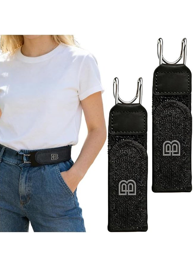 2Pcs Belt Men, Buckleless Belt for Men, Outdoor Velcro Single-Sided Buckleless Nylon Belt, Comfortable Mens Belt for Business Travel and Office Wear, Stretchable Belt with Metal Hook, for Men Women - Image 1