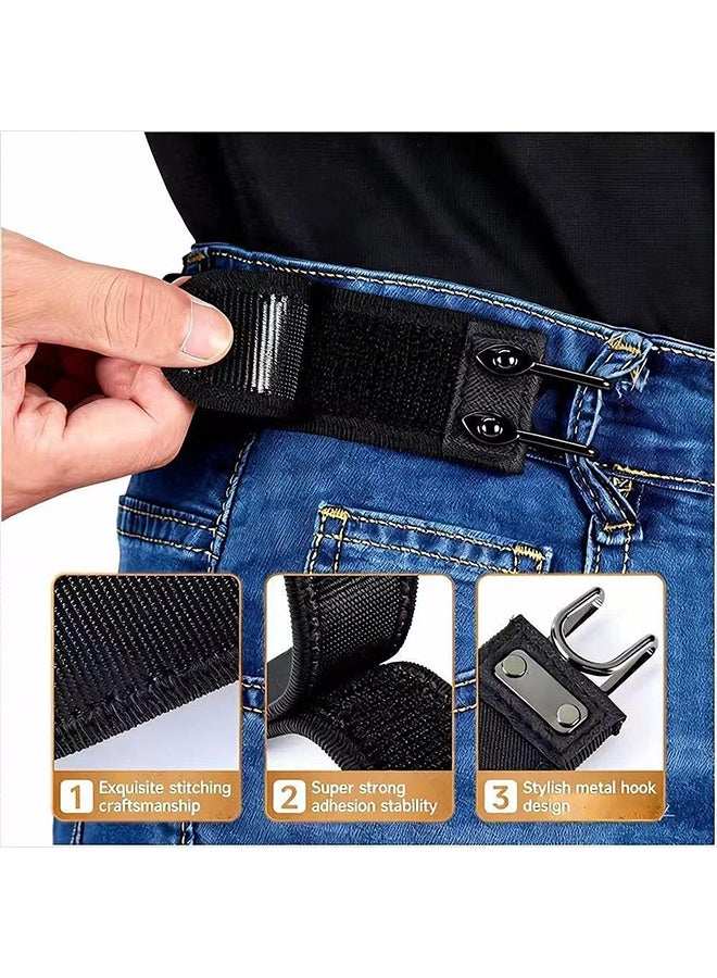 2Pcs Belt Men, Buckleless Belt for Men, Outdoor Velcro Single-Sided Buckleless Nylon Belt, Comfortable Mens Belt for Business Travel and Office Wear, Stretchable Belt with Metal Hook, for Men Women - Image 5