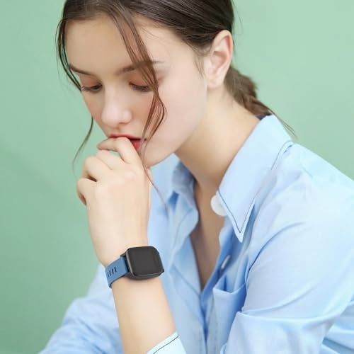 Tobfit 20mm Straps Compatible with Garmin Forerunner 165/165 Music, Forerunner 55/158,245/245 Music, 645/645 Music Band for Women Men, Silicone Strap for Garmin Watch-Light Blue - Image 5