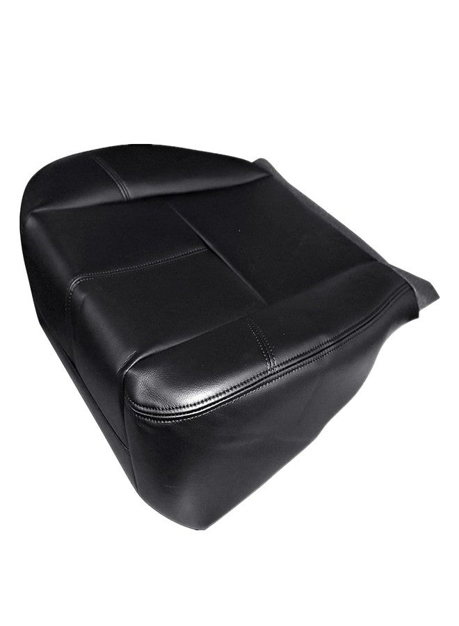 Priprilod Black Leather Driver or Passenger Side Bottom Seat Cover Compatible with Chevy Silverado Sierra Tahoe Suburban Avalanche Yukon Yukon XL 2007 2008 2009 2010 2011 2012 2013 2014 - Image 1