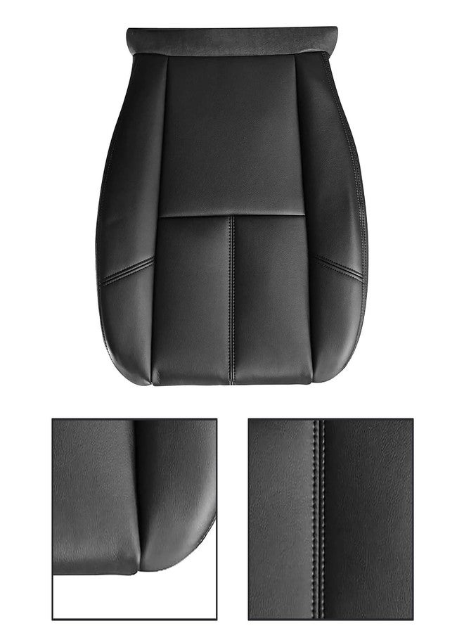 Priprilod Black Leather Driver or Passenger Side Bottom Seat Cover Compatible with Chevy Silverado Sierra Tahoe Suburban Avalanche Yukon Yukon XL 2007 2008 2009 2010 2011 2012 2013 2014 - Image 2