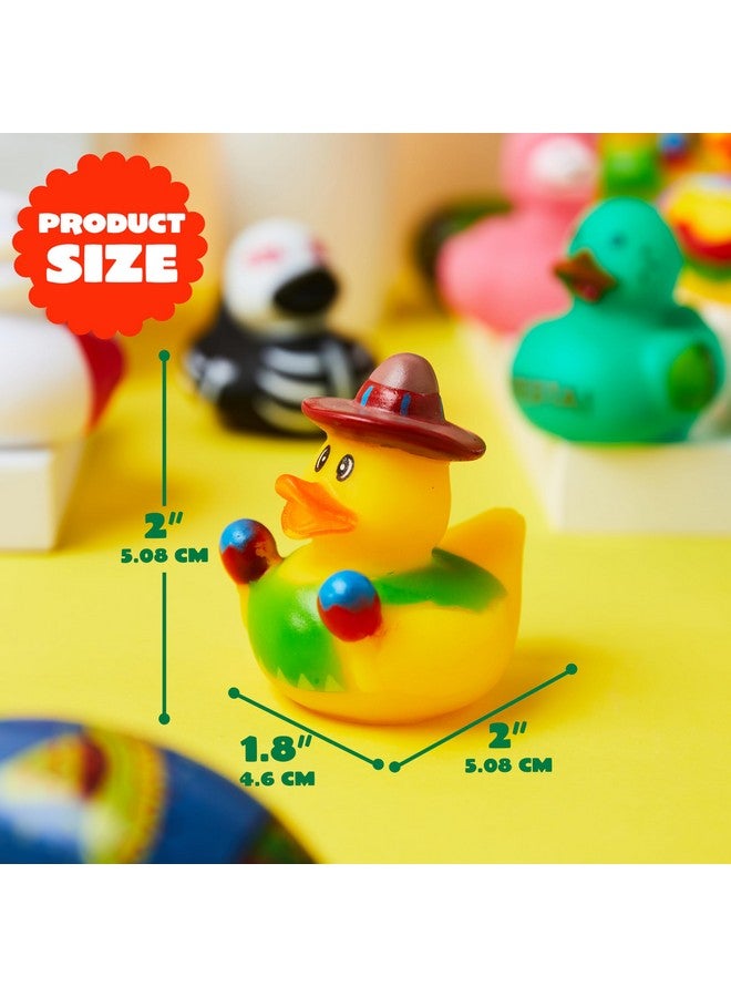 JOYIN JOYIN 12 Pcs Mexican Fiesta Rubber Ducks for Party Favors Decoration, Cinco De Mayo Colorful Rubber Duck for Baby Shower, Bath Time and Dress-Up Play Duck Toys for Gifts - Image 4