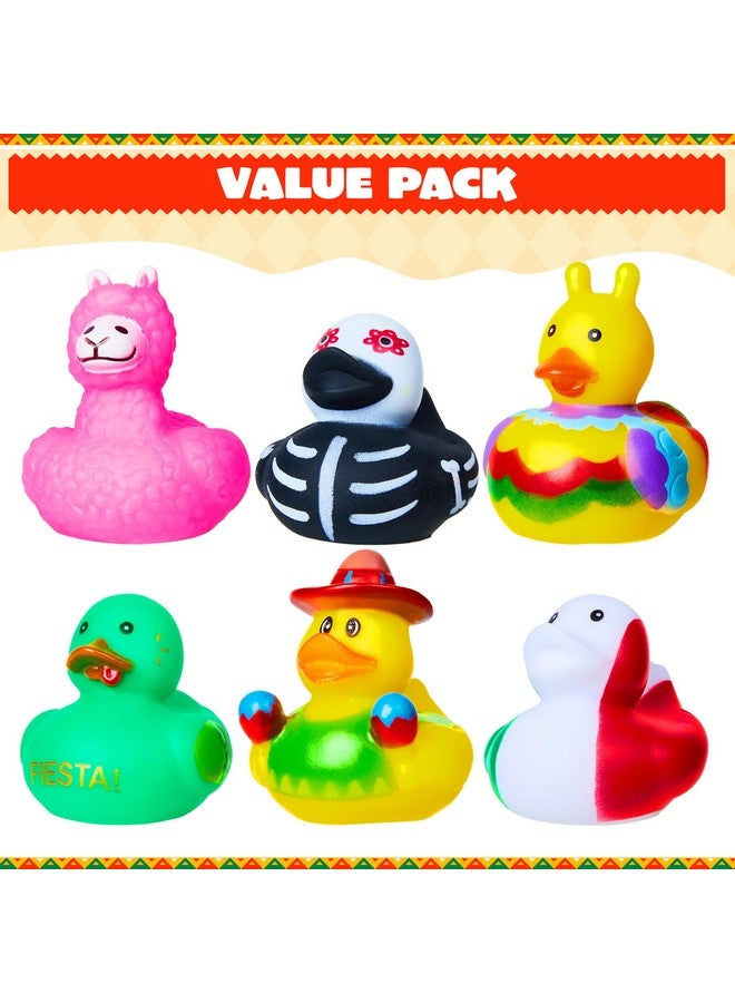 JOYIN JOYIN 12 Pcs Mexican Fiesta Rubber Ducks for Party Favors Decoration, Cinco De Mayo Colorful Rubber Duck for Baby Shower, Bath Time and Dress-Up Play Duck Toys for Gifts - Image 2