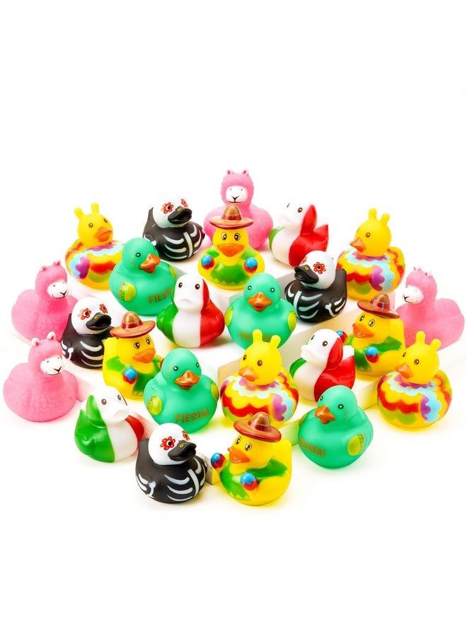 JOYIN JOYIN 12 Pcs Mexican Fiesta Rubber Ducks for Party Favors Decoration, Cinco De Mayo Colorful Rubber Duck for Baby Shower, Bath Time and Dress-Up Play Duck Toys for Gifts - Image 1