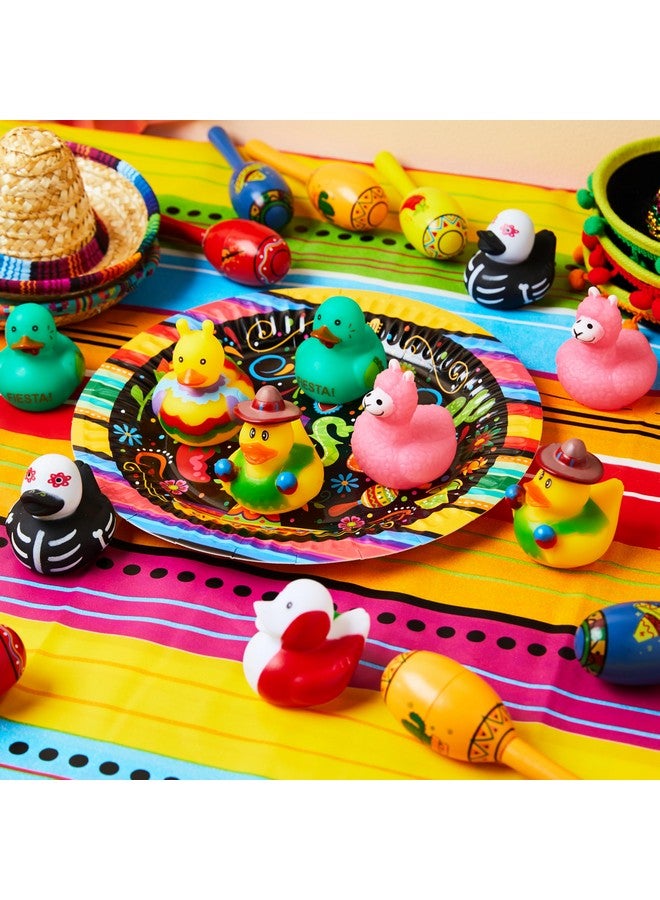 JOYIN JOYIN 12 Pcs Mexican Fiesta Rubber Ducks for Party Favors Decoration, Cinco De Mayo Colorful Rubber Duck for Baby Shower, Bath Time and Dress-Up Play Duck Toys for Gifts - Image 5