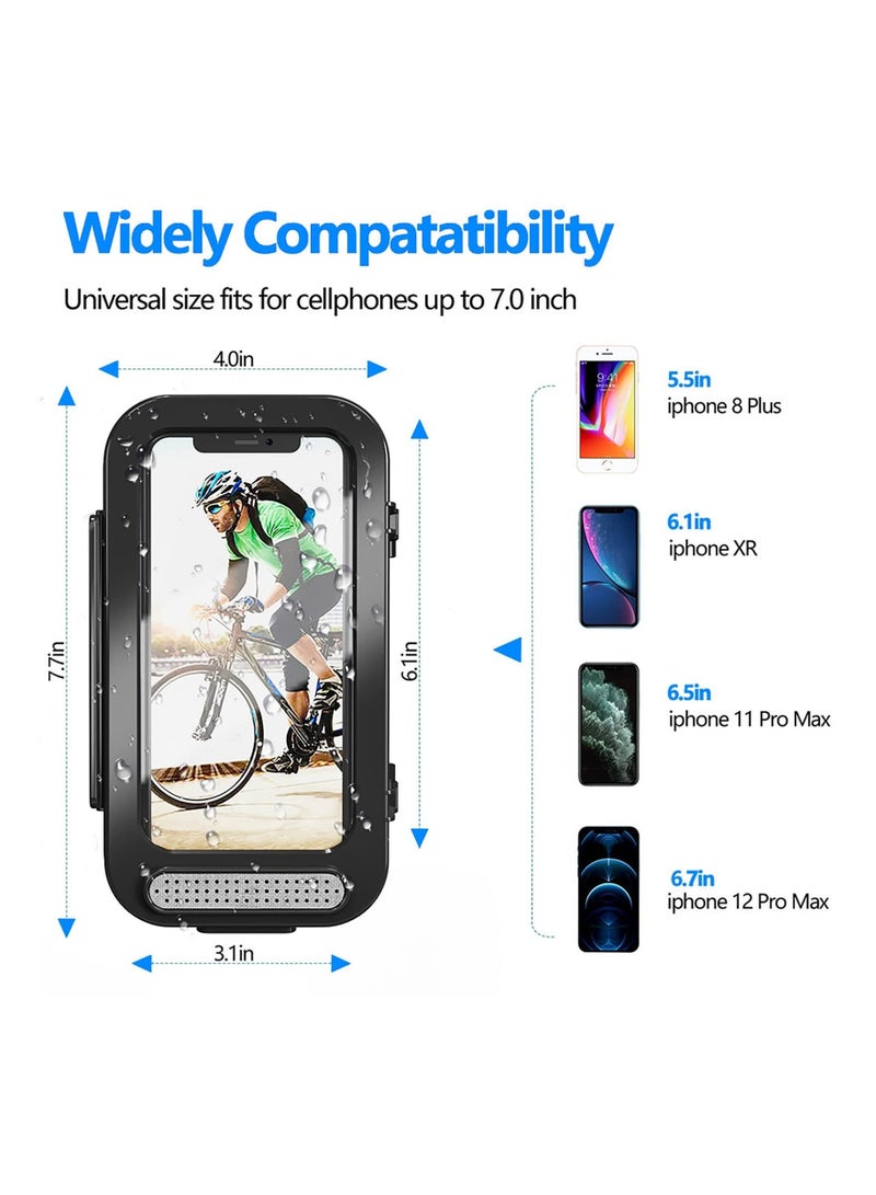 Captaintech SYOSI Motorcycle Bike Phone Holder Waterproof, 360°Rotatable Motorbike Phone Mount Case with Touch Screen, Waterproof and Dustproof with No Lag, Suitable for Mobile Phones Within 7 Inches - Image 5