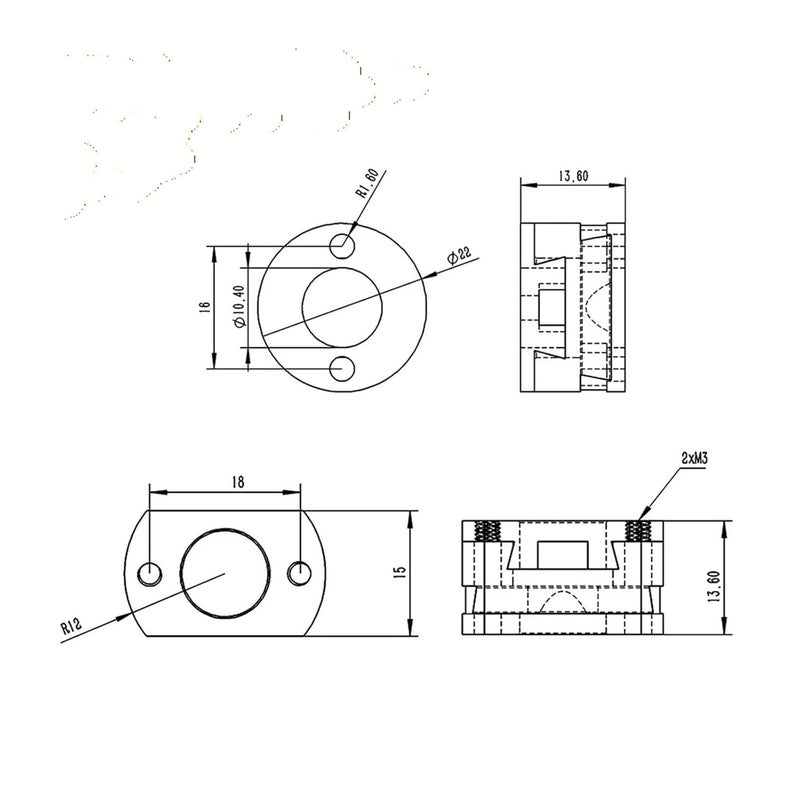 Brass Flexible Z Axis Oldham Coupling 18mm Thread for Creality Ender 3 Hot Bed Square 2pcs - Image 5