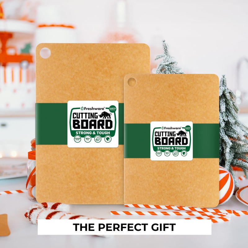 Freshware Wood Cutting Boards for Kitchen, Dishwasher Safe, Medium 12" x 9" and Large, 15" x 11.25", Set of 2, Natural - Image 4