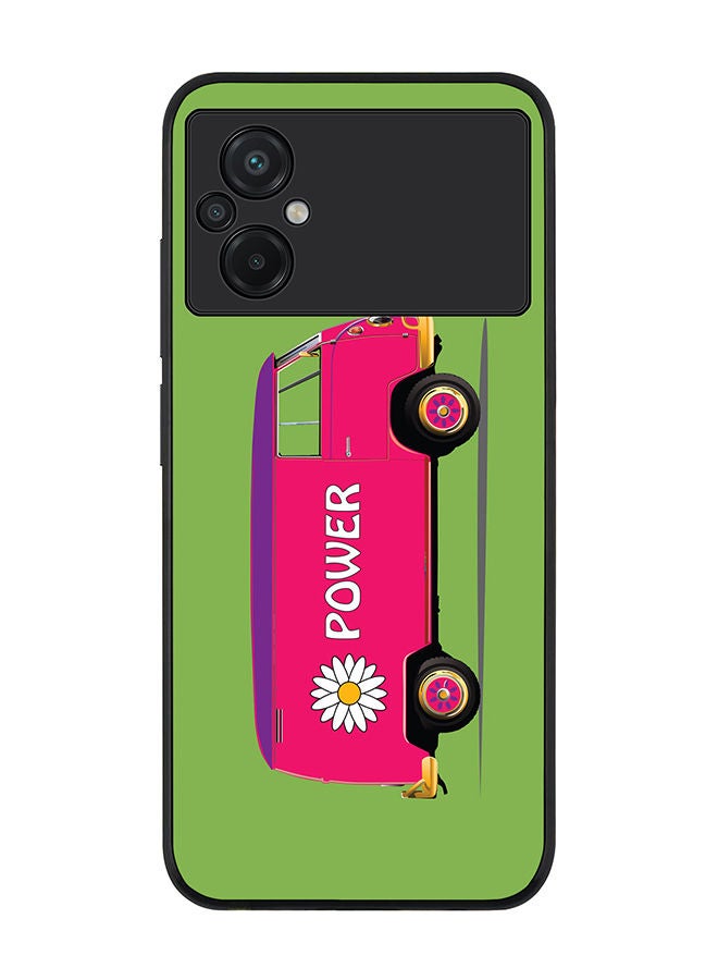 Stylizedd Rugged Black edge case for Xiaomi Poco M5 Slim fit Soft Case Flexible Rubber Edges Anti Drop TPU Gel Thin Cover - Flower Power - Image 1