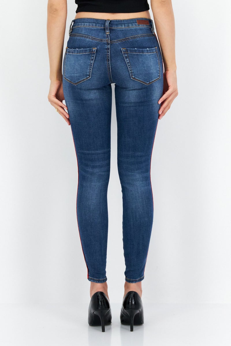 Blank NYC Women Skinny Fit Washed Rip Stretchable Denim Jeans, Washed Blue - Image 2
