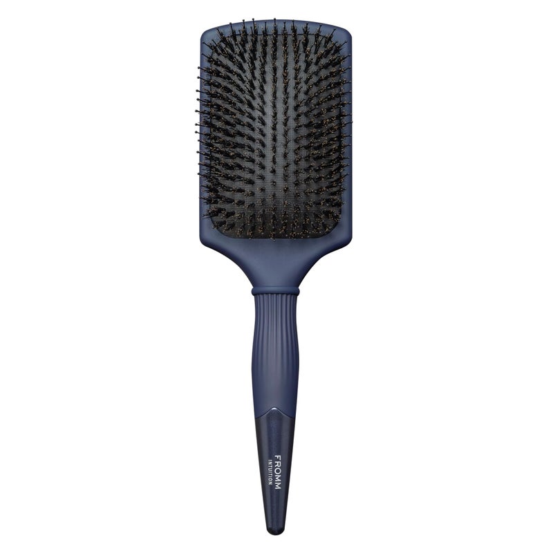 Fromm Intuition Glosser Smooth & Glossy Boar Bristle Paddle Brush, Detangles, Smoothes, and Massages Scalp to Distribute Oils for Shiny Healthy Hair, Navy Blue