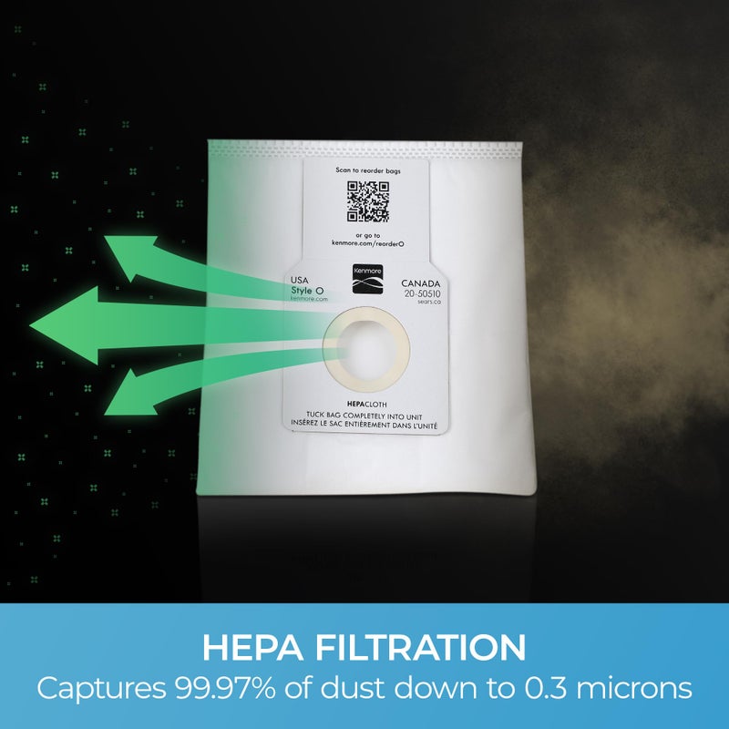 Kenmore 53294 Style O HEPA Cloth Vacuum Bags for Kenmore Upright Vacuum Cleaners 6 Pack - Image 5