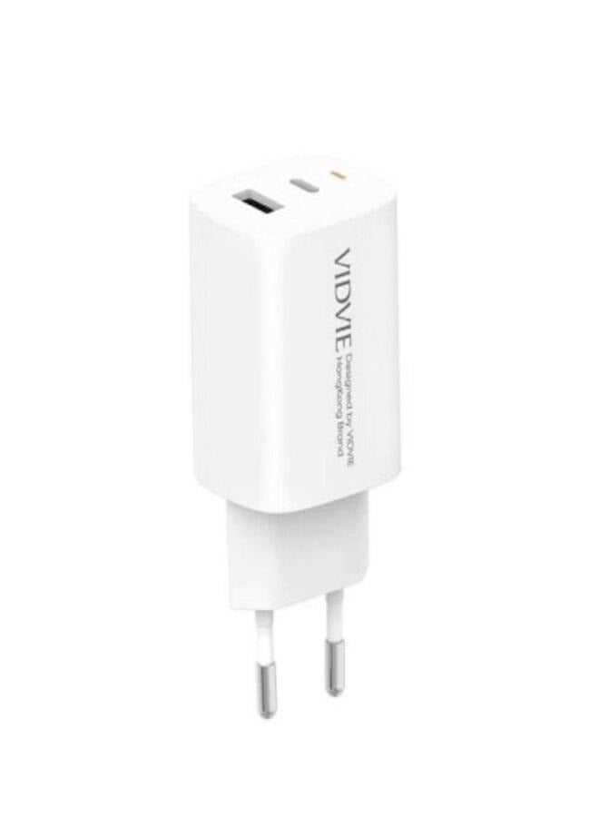 Vidvie PLE248i Main Charger 1XUSB + 1XType C + Type C/Lightning Cable 20W White - Image 3
