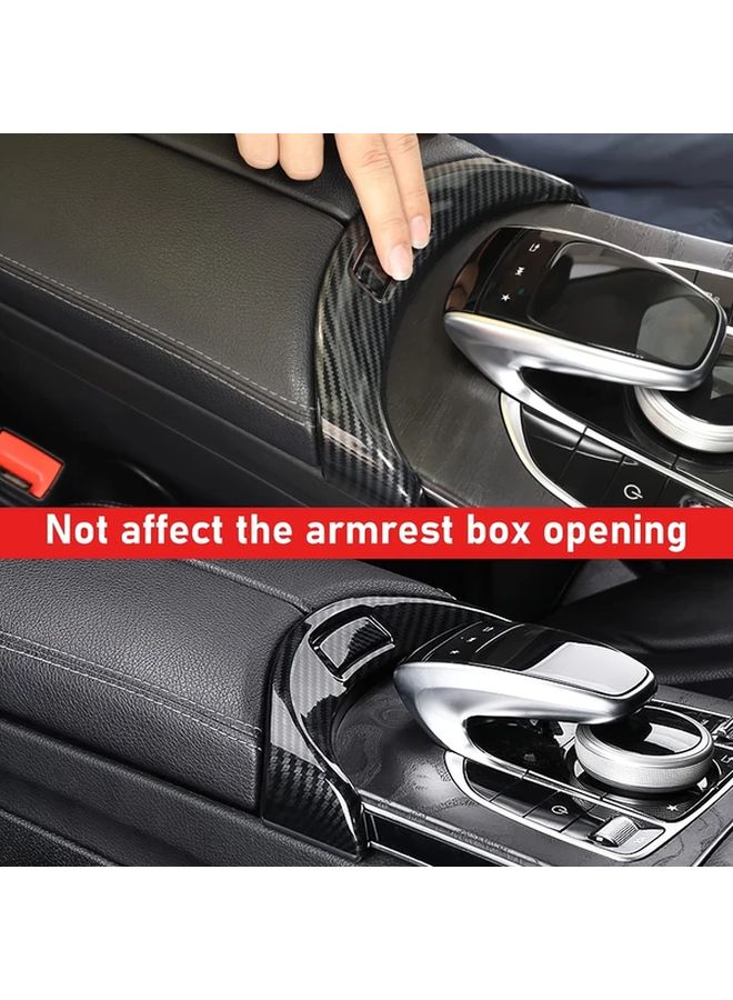 Carbon Fiber Texture Armrest Cover Kit For C Class GLC W205 X253 Models 2015 2021 - Image 5