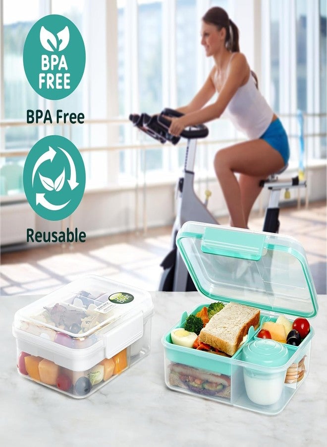 MAPPLE CREATION Salad Lunch Box Container with Sauce Container Bento Style Tray Leak Proof Lunch Box for Food Snack Salad Home Office, Salad Food Storage, Kitchen Box for Prepped Vegetables - Image 2