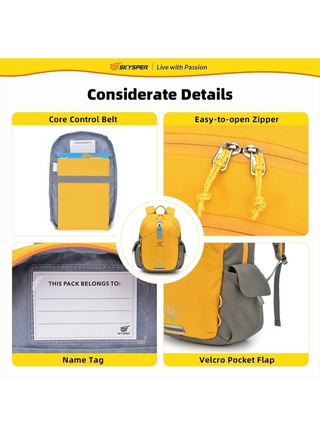 SKYSPER Small Kids Backpack 10L Toddler Hiking Backpack Travel Daypack for Preschool and Kindergarten(Yellow)  - Image 4